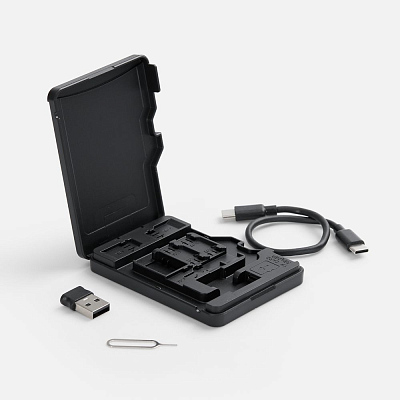 Футляр для карт памяти и SIM-карт Multitask, черный