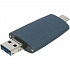 Флешка Pebble Universal, USB 3.0, серо-синяя, 32 Гб - Фото 5