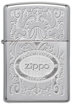 Зажигалка ZIPPO Crown Stamp™ с покрытием High Polish Chrome, латунь/сталь, серебристая, 38x13x57 мм