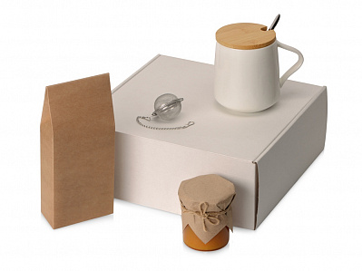 Подарочный набор для праздничной чайной церемонии Tea Celebration (Кружка- белый, ситечко- серебристый)