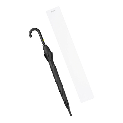 Зонт-трость Квантум (Quantum), черный/салатовый