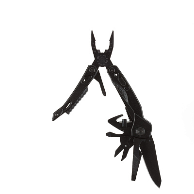 Мультитул Stinger, 105х45 мм, 13 функций, сталь, чёрный, в комплекте 9 насадок и нейлоновый чехол (Черный)