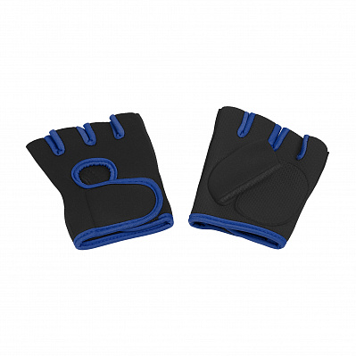 Перчатки для фитнеса "Рекорд" размер M  (Черный с синим)