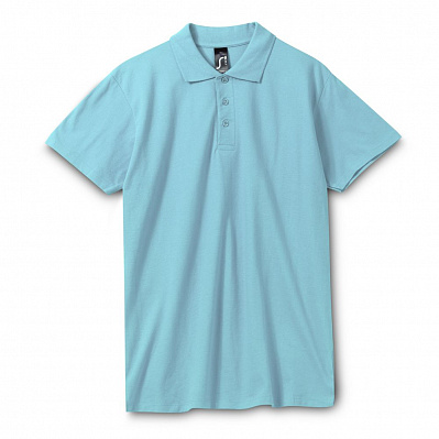 Рубашка поло мужская Spring 210, бирюзовая (Бирюзовый)