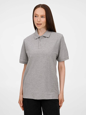 Рубашка поло унисекс Upswing, черная (Серый меланж)