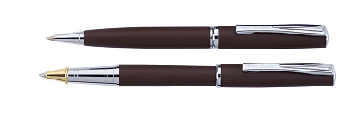 Набор Pierre Cardin PEN&PEN: ручка шариковая + роллер. Цвет - коричневый матовый. Упаковка Е. (Коричневый)