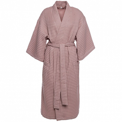 Халат вафельный женский Boho Kimono, пыльно-розовый (Розовый)