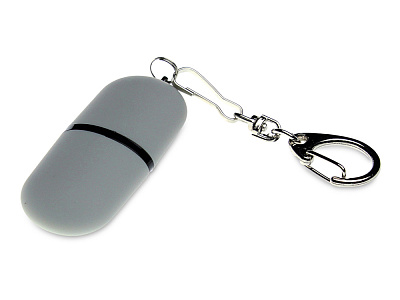 USB 3.0- флешка Goutte Soft-touch на 128 Гб каплевидной формы (Серый)