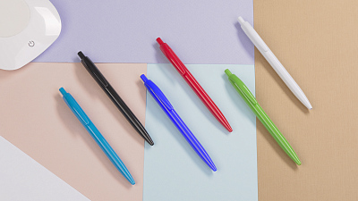 Ручка шариковая "Phil" из антибактериального пластика, зеленое яблоко