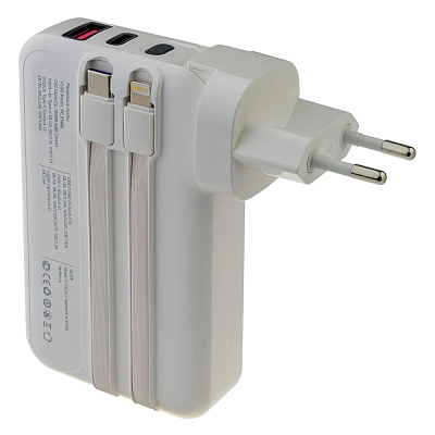 ПЗУ с функцией СЗУ Perfeo PLUG 10000, белый