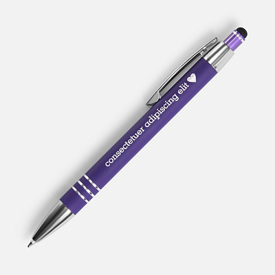 Ручка шариковая Sansen Soft Touch со стилусом, фиолетовая