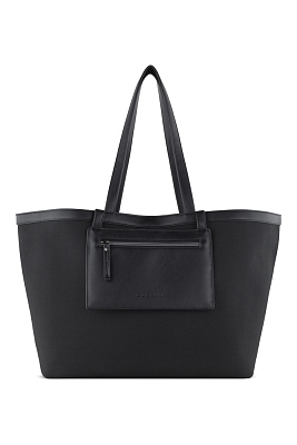 Сумка-тоут женская большая BUGATTI Elena, черная, канвас, полиуретан, 58 x 22 x 31,5 см