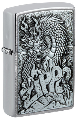 Зажигалка ZIPPO Classic с покрытием Brushed Chrome, латунь/сталь, серебристая, 38x13x57 мм (Серебристый)