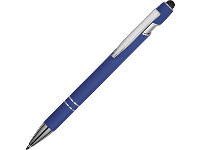 Ручка-стилус металлическая шариковая Sway soft-touch (Ярко-синий/серебристый)