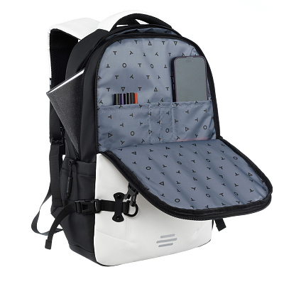 Рюкзак спортивный TORBER Xtreme 18", белый/чёрный, 31 х 12 х 46 см, 17л