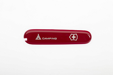 Передняя накладка с логотипом Camping для ножей VICTORINOX 91 мм 1.3763.71 и 1.3613.71 красная