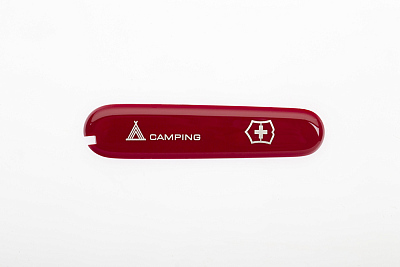 Передняя накладка с логотипом Camping для ножей VICTORINOX 91 мм 1.3763.71 и 1.3613.71 красная