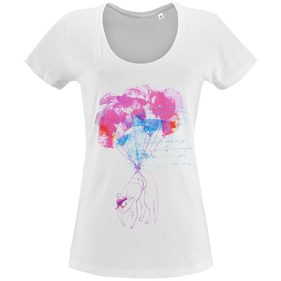 Футболка женская «Удивительная кошка», белая (Белый)