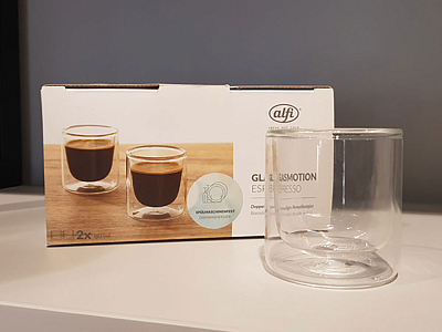 Набор стаканов из двойного стекла ALFI, 80мл