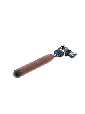 Станок для бритья IL Ceppo, FUSION, алюминий, никелированная латунь, красно-черный матовый цвет