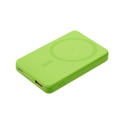 Внешний аккумулятор Largo PD 5000mAh с функцией беспроводной зарядки 15W  (Салатовый)