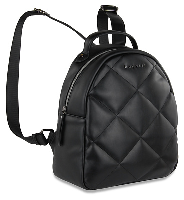 Рюкзак женский BUGATTI Cara, чёрный, полиуретан, 25,5х11х27,5 см, 7 л (Черный)