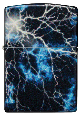 Зажигалка ZIPPO Lightning с покрытием Glow In The Dark Green, латунь/сталь, черная, 38x13x57 мм