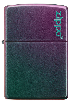 Зажигалка ZIPPO Logo с покрытием Iridescent, латунь/сталь, фиолетовая, матовая, 38x13x57 мм