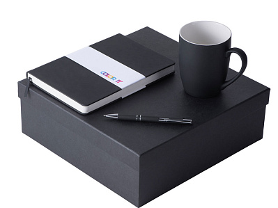 Подарочный набор COLOR IT с блокнотом, ручкой и кружкой (Чёрный)