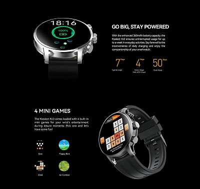 Смарт-часы Kieslect Calling Watch Kr2, серебро