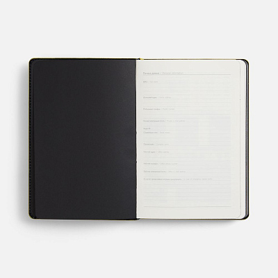 Ежедневник Alanis, недатированный, черный с желтым