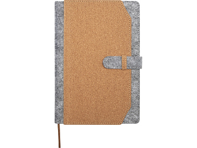 Блокнот A5 Viviana из переработанного фетра и пробкового дуба