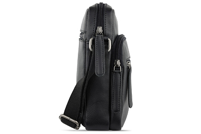 Сумка через плечо KLONDIKE GOLD «Lara», натуральная кожа в черном цвете, 19 х 20,5 х 6,5 см