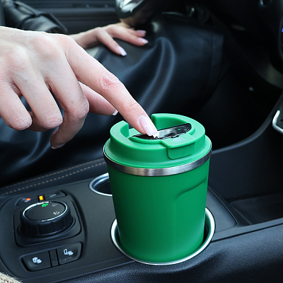 Термокружка Moon с дисплеем, 380мл, темно-зеленая