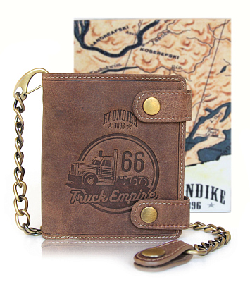 Бумажник KLONDIKE «Tim Truck», натуральная кожа в светло-коричневом цвете, 11,5 х 12,5 х 3 см
