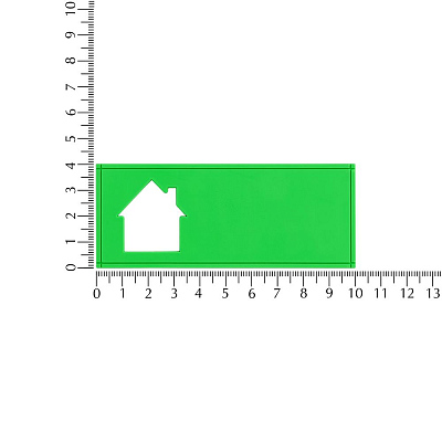 Лейбл из ПВХ с вырубкой «Дом», зеленый неон