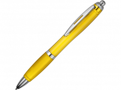 Ручка пластиковая шариковая Nash (Желтый/серебристый)