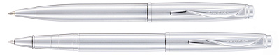 Набор  Pierre Cardin PEN&PEN: ручка шариковая + роллер. Цвет - стальной. Упаковка Е. (Серебристый)