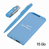 Набор ручка + флеш-карта 16Гб + зарядное устройство 4000 mAh в футляре покрытие soft touch, голубой - Фото 2