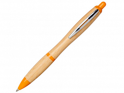 Ручка шариковая Nash из бамбука (Натуральный/оранжевый)