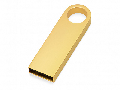 USB 2.0- флешка на 64 Гб с мини чипом, компактный дизайн с круглым отверстием (Золотистый)
