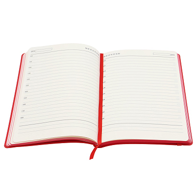 Ежедневник A5 недатированный Dante в мягком переплёте софт-тач, красный