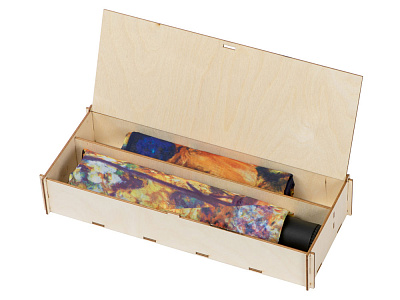 Набор Ренуар. Терраса: платок, складной зонт (Синий/желтый)