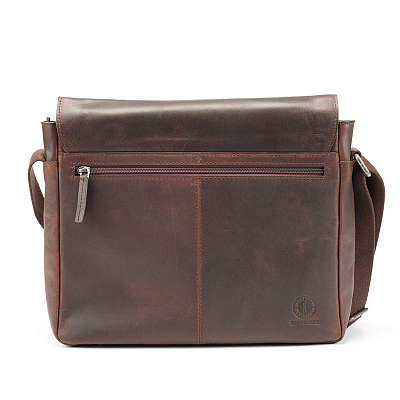 Сумка через плечо KLONDIKE DIGGER «Joe», натуральная кожа в темно-коричневом цвете, 28 x 32 x 8 см