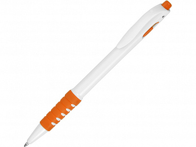 Ручка пластиковая шариковая Фиджи (Белый/оранжевый)