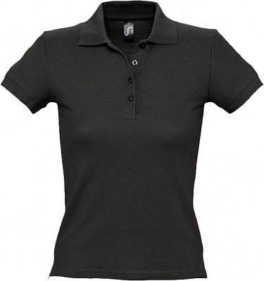 Рубашка поло женская People 210, черная (Черный)