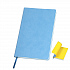Бизнес-блокнот  "Funky" А5, голубой, желтый форзац, мягкая обложка,  в линейку - Фото 1