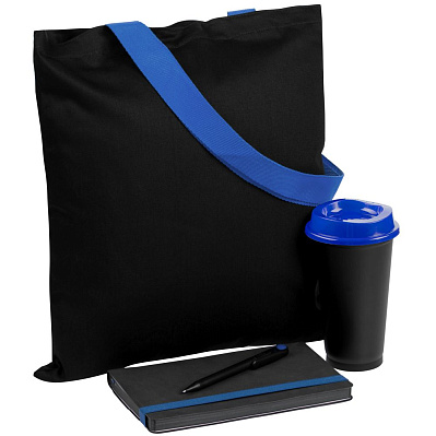 Набор Velours Bag, черный с синим (Синий)