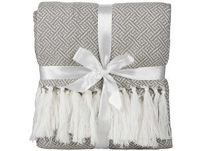 Плед акриловый с белой бахромой Tassel