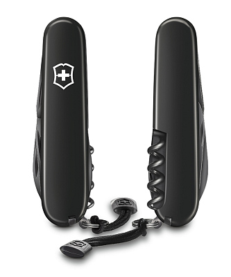 Нож перочинный VICTORINOX Spartan Onyx Black, 91 мм, 12 функций, чёрный, со шнурком в комплекте